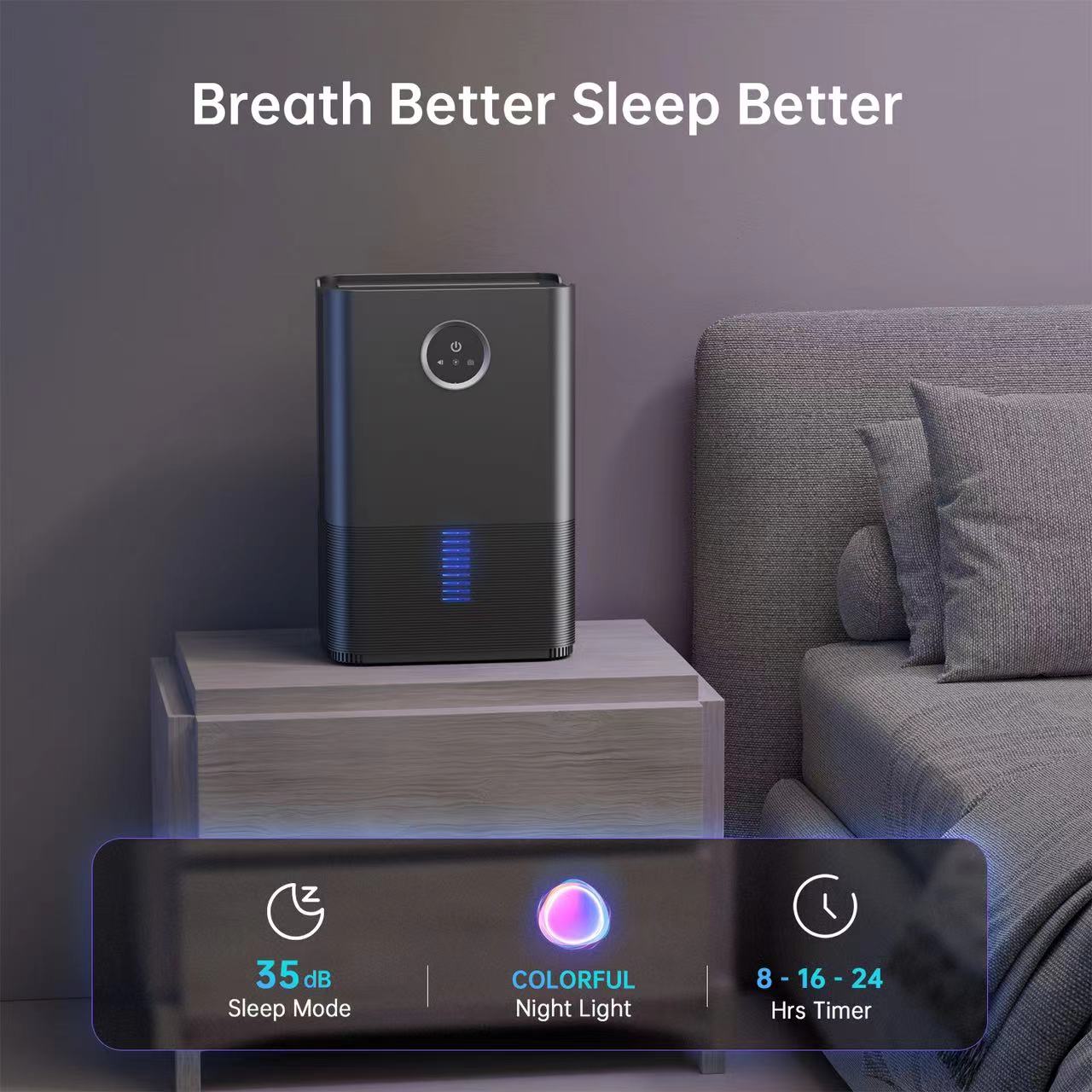 PTHRAOUTA Dehumidifier for Room for Home, 50 OZ Water Tank(1000 sq.ft) Dehumidifiers Safe Drainage Auto-off Odor Removal 2 Duak-Core Portable Small Dehumidifier for Basement Bathroom RV Closet Indoor
